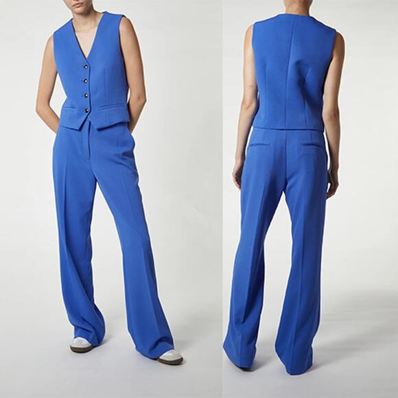 NWT Saintart Maude Waistcoat Button Sleeveless Vest Top French Blue Size: Small - Picture 1 of 7